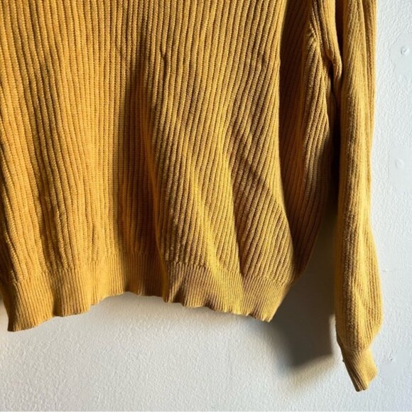 Frank & Oak Cotton Yellow Ribbed Relaxed Sweater - Picture 5 of 9